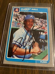 1985 Fleer Albert Hall Signed/Autograph Braves Baseball Card - Picture 1 of 2