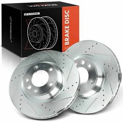 Rotor de freno delantero perforado A-Premium 2 piezas 349,7 mm para Audi Q7 VW Touareg Porsche Foto 1 de 4