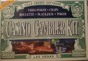 Casino Gambler Kit Villa Crespo Software MS-DOS 3.5" Big Box for PC Circa 1993 - Picture 1 of 3