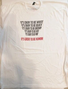 Infowars It's Ok To Be Human 100% rot blutig Herren weiß T-Shirt Größe 3XL - Bild 1 von 4