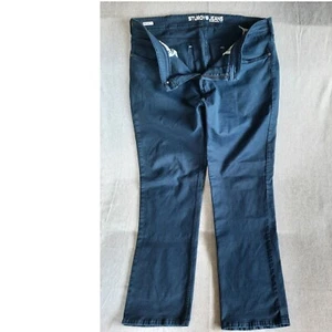 Pantalones de mezclilla resistentes para hombre 42 calce regular elásticos rectos azul marino mezcla de algodón corte bota - Imagen 1 de 10