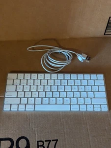 Apple Magic Keyboard A1644 inglés de EE. UU. con cable conector Lightning - FUNCIONA - Imagen 1 de 19