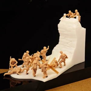 1/72/48/35/87/100/144 WWII Normandy Landing Scene 12 Person Team with Wall - Picture 1 of 5
