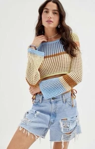 Suéter para mujer Urban Outfitters Chloe recortado de punto abierto pequeño pequeño (SP) - Imagen 1 de 7