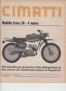 advertising Pubblicità-MOTO CIMATTI CROSS 50 4 MARCE 1968 MOTOITALIANE EPOCA - Foto 1 di 1