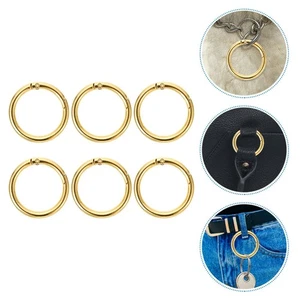 6 Pcs Key Ring Replacement Keychain Hardware Spring Keyring Buckle - Picture 1 of 12