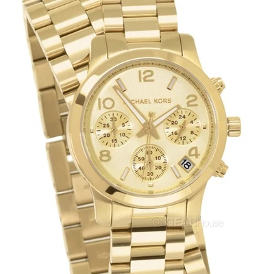 Reloj Michael Kors para mujer doble envoltura esfera cronógrafo correa de acero inoxidable dorado Foto 1 de 4