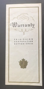 Frigidaire Refrigerator Warranty Certificate Booklet Dayton Ohio GM Ephemera - Picture 1 of 3