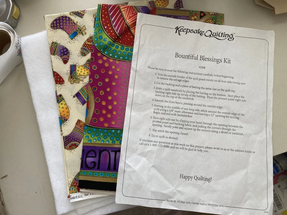 Kit de colcha Bountiful Blessings por Laurel Burch ~ Sanduíche de colcha (com apoio) - Imagem 1 de 4