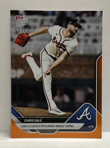 2025 Topps Now #315 Chris Sale Atlanta Braves ORANGE Foil Parallel 09/25 - Picture 1 of 1