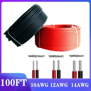 Solarkabel 6mm2 4mm2 Photovoltaik PV-Kabel Solarleitung 6mm² 4mm² Schwarz Rot - Bild 1 von 22