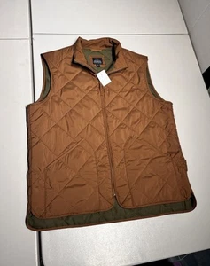 J Crew Vest Men’s Large Brown Quilted Walker Lined Sleeveless Full Zip Jacket - Picture 1 of 9