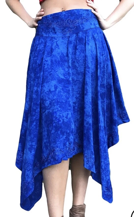 Vixen By Lose Island Skirt Blue 100% Cotton Size S/M Foto 1 de 4