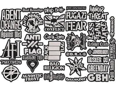 Punk Rock full EMBROIDERY shaped 10pcs/Lot Random Mix Sew-On Patches - Image 1 of 2