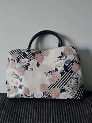 FIORELLI White black Pink Floral Large Handbag, Grab Bag, No Long Strap - Image 1 of 4