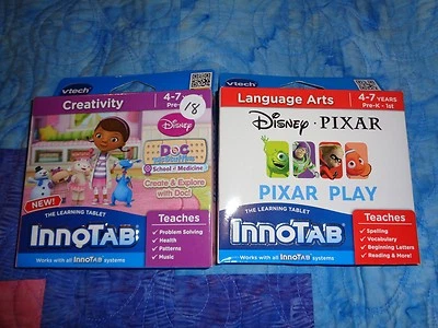 Lot 2 VTECH INNOTAB GAME  Disney DocMcStuffins - Disney Pixar  - Pixar Play  - Image 1 of 2