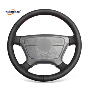 Black Leather Steering Wheel Cover for Benz E Class W210 E 200 240 280 320 #AGXB - Bild 1 von 10