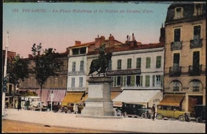 TOULOUSE 31 Place Matabiau Bus Auto Restaurant Tailleur CPA colorisée 1920-1930 - Imagen 1 de 2