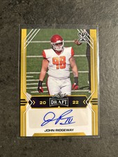 2022 Leaf Draft John Ridgeway Autographed Rookie Football Card Gold Commanders
