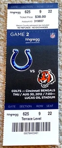 INDIANAPOLIS COLTS TICKET STUB v CINCINNATI BENGALS 2012 - LUCK FIRST SEASON! - Picture 1 of 1