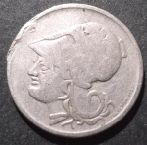 Greece, 50 Lepta 1926 {B}, Fine Goddess : ATHENA, KM#68, Vienna Mint, Greek Coin - Picture 1 of 2