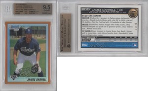 2010 Bowman Chrome Prospects Orange Refractor /25 James Darnell BGS 9.5 GEM MINT