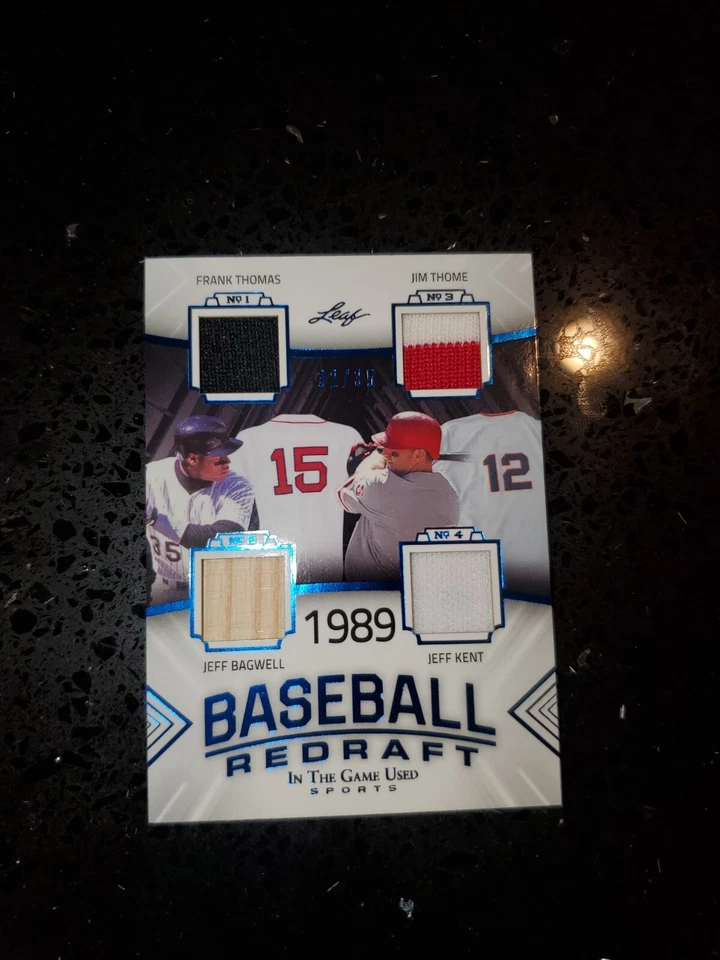 Leaf In The Game 2020 usado béisbol Redraft Jim Thome #32/35 BBR-01 juego usado Foto 1 de 4