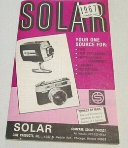 Vintage 1967 Solar Catalog Small Booklet By Cine Products Camera Research - Imagen 1 de 5