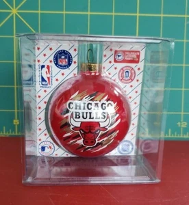 Chicago Bulls Christmas Ornament Vintage 90s Red Glass NBA New! Jordan Era 1990s - Picture 1 of 5
