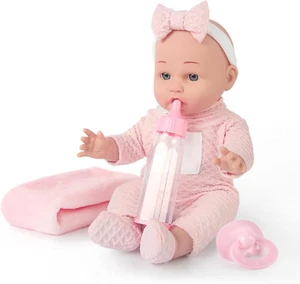 12'' Baby Doll in Gift Box - Toddler Baby Doll Set with Pacifier, Feeding Bottle - Picture 1 of 7