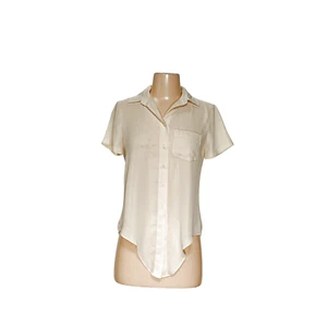 J. Crew Cream Button-Up Chiffon Top - Picture 1 of 4