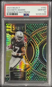 Davante Adams 2023 Select Dragon Scale /70 PSA 10 Raiders #182 Premier Level - Picture 1 of 2