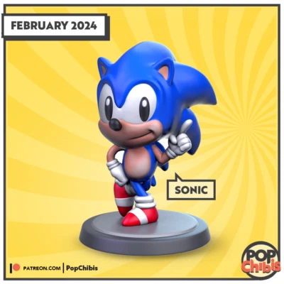 Sonic the Hedgehog | POP | CHIBI | 60mm base | 1:20 | 3D print | Model Kit - Image 1 of 2