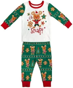 Disney Authentic Mickey Minnie Holiday Pajamas PJ's Baby 0 3 6 9 12 18 24 Months - Picture 1 of 1