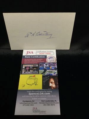 Bill Terry JSA Signed Autograph 3x5 Index Card New York Giants HOF -1 # - Image 1 of 2