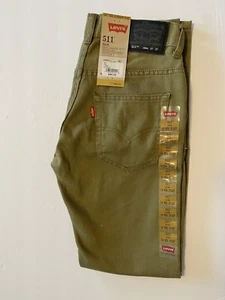Levi’s 511 Slim 14 Regular Boys Olive Green Straight Leg Jeans NWT - Picture 1 of 4