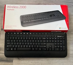 Microsoft 2000 Wireless Keyboard inkl. USB Dongle Empfänger schwarz - Bild 1 von 5