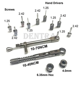 Dental implant Torque Wrench Ratchet 10-70 & 10-40NCM + Hex & Hand Drivers CE - Picture 1 of 1