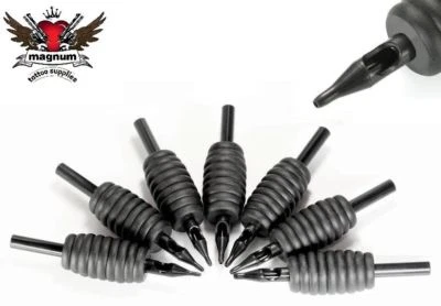 MAGNUM TATTOO SUPPLIES 5 TUBI TATUAGGI MONOUSO - impugnatura 3/4 pollici 19 mm - punta piatta 5, 7, 9, 11, 13, 15