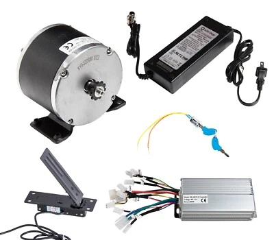 Electric Kart Motor Overvolt Kit Currie base 48V 900W w Controller Charger throt - Image 1 of 4