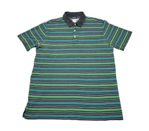 Patagonia Organic Cotton Gray, Blue Green Striped Polo Men's Size Large - Picture 1 of 15