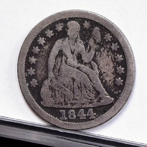 1844 Liberty Seated Dime - VF Details, Corroded (#48816-L) Cover