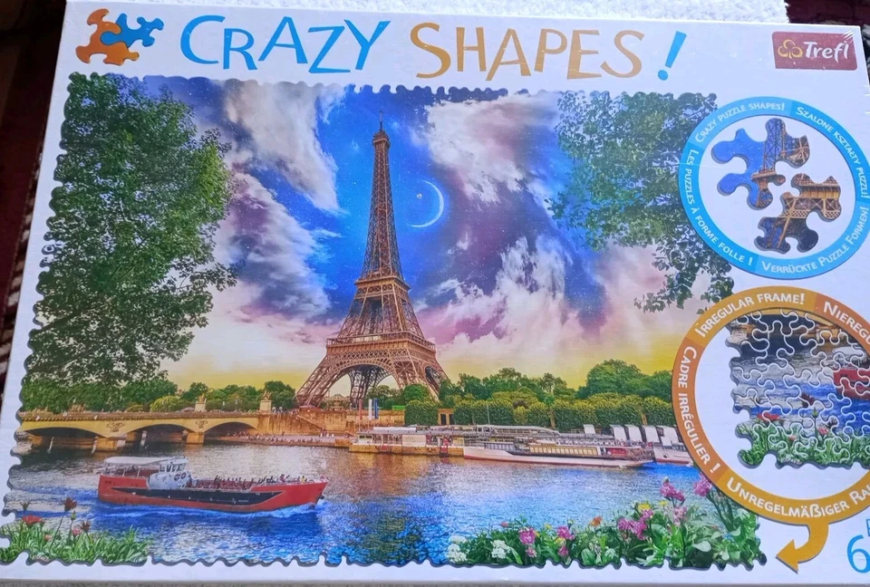 Trefl Crazy Shapes Sky Over Paris Eiffel Tower 600 Piece Jigsaw Puzzle