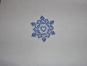 Aufnäher "Schneeflocke" zum Aufbügeln bestickt - Weihnachten - Winter - Schnee - Bild 1 von 2