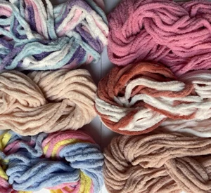 Job lot bundle Yarn Wool Crafts Pom Pom BABY CHENILLE Chunky 6x 10 meters 160 - Picture 1 of 4
