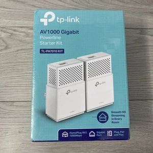 TP-LINK TL-PA7010 AV1000 Gigabit Powerline Starter Kit 1000mbps NEW SEALED OEM - Picture 1 of 6