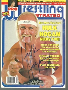 HH74 HULK HOGAN MISSY HYATT signed Vintage Wrestling Magazine w/COA - Picture 1 of 7