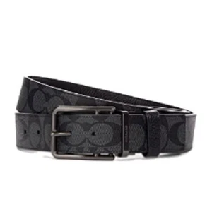 Neu mit Etikett Coach Herren Outlet Doppelstab Schnalle zugeschnitten Wendegürtel, schwarz - 38 mm - Bild 1 von 1