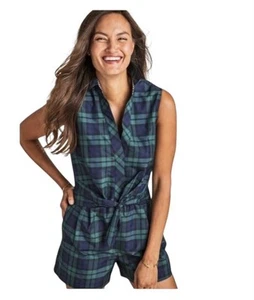 Vineyard Vines Women's Blackwatch Taffeta PlaidSleeveless Coastal Romper Size 4 - Picture 1 of 11
