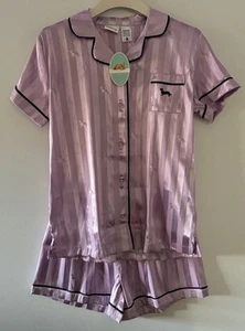 Peter Alexander Girls Stripe Lilac Chic Satin PJ Set Size 14 Years RRP$79.95 - Picture 1 of 8